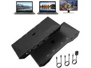 USB C KVM Switcher 4K @60Hz, 2 in 1 Out Type-C KVM Switch for 2 Computers Share 1 HDMI Monitor + 3 USB Input + 2 PD 60W Input + Audio Microphone Output, USB C KVM with 2 USB-C Cables and Wired Remote USB C KVM Switcher 4K @60Hz, 2 in 1 Out Type-C KVM Switch for 2 Computers Share 1 HDMI Monitor + 3 USB Input + 2 PD 60W Input + Audio Microphone Output, USB C KVM with 2 USB-C Cables and Wired Remote