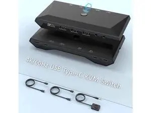 2-Port USB Type-C KVM Switch, 4K 60Hz HDMI KVM Switch 2 in 1 Out Dual USB C KVM Switch 2 Computers with HDMI, 60W PD, 3X USB 2.0, Remote Control, 3.5mm Audio/Mic for M-a-c-Book, i-Pad Pro, USB-C PC 2-Port USB Type-C KVM Switch, 4K 60Hz HDMI KVM Switch 2 in 1 Out Dual USB C KVM Switch 2 Computers with HDMI, 60W PD, 3X USB 2.0, Remote Control, 3.5mm Audio/Mic for M-a-c-Book, i-Pad Pro, USB-C PC