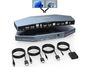 Monitors HDMI KVM Switch 2 Monitors 2 Computers 2 in 2 Out, 4K @60Hz Extended Display Dual Monitor KVM Switch with Audio Microphone Output and 3 USB 2.0 Ports, PC Screen Keyboard Mouse Monitors HDMI KVM Switch 2 Monitors 2 Computers 2 in 2 Out, 4K @60Hz Extended Display Dual Monitor KVM Switch with Audio Microphone Output and 3 USB 2.0 Ports, PC Screen Keyboard Mouse