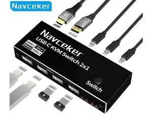 Thunderbolt 4 USB C KVM Switch 4K 144Hz USB KVM Switch USB 8K 60Hz KVM Switcher for 2 Computer Macbook 1 HDMI Monitor Thunderbolt 4 USB C KVM Switch 4K 144Hz USB KVM Switch USB 8K 60Hz KVM Switcher for 2 Computer Macbook 1 HDMI Monitor