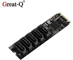3.0 SSD M.2 NVME to 5 Ports 7Pin SATA 3.0 6G m2 pci express pci-e Adapter with SATA cable JMB585 Chip 3.0 SSD M.2 NVME to 5 Ports 7Pin SATA 3.0 6G m2 pci express pci-e Adapter with SATA cable JMB585 Chip