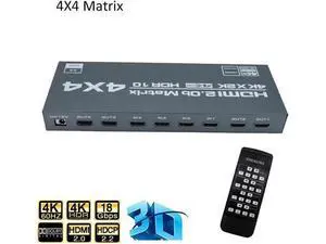 4 In 4 Out HDMI-Compatible Splitter 4K@60Hz HDMI-Compatible Matrix Switcher Support Dolby HDR HDCP 2.2 With IR Control 4 In 4 Out HDMI-Compatible Splitter 4K@60Hz HDMI-Compatible Matrix Switcher Support Dolby HDR HDCP 2.2 With IR Control