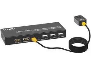 Switch 2In 2 Out Dual Screen Expansion two computers share two monitors share USB keyboard mouse hdmi-compatible switcher Switch 2In 2 Out Dual Screen Expansion two computers share two monitors share USB keyboard mouse hdmi-compatible switcher