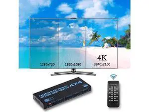 Matrix 4X4, 4K UHD HDMI 4 In 4 Out Matrix HDMI 2.0 Matrix Switcher 4x4 Ports 4K @60Hz Support 4K Dolby Vision HDR HDCP 2.2 Support Remote Control Matrix 4X4, 4K UHD HDMI 4 In 4 Out Matrix HDMI 2.0 Matrix Switcher 4x4 Ports 4K @60Hz Support 4K Dolby Vision HDR HDCP 2.2 Support Remote Control
