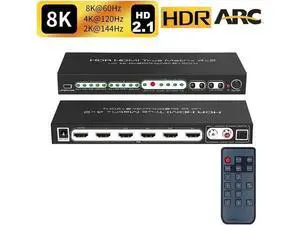 8K @60Hz HDR UHD HDMI 2.1 Matrix, HDR 4K 120Hz HDMI True Matrix 4x2 48Gbps ARC 8K 60Hz Splitter Switcher Switch 4 in 2 out HDMI2.1 Audio extractor 8K @60Hz HDR UHD HDMI 2.1 Matrix, HDR 4K 120Hz HDMI True Matrix 4x2 48Gbps ARC 8K 60Hz Splitter Switcher Switch 4 in 2 out HDMI2.1 Audio extractor