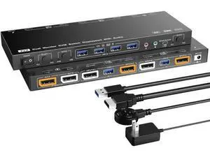 Aomoproing KVM Switch 2 Monitors 2 Computers, for 2 Computers to Share 4 USB 3.0 HUB and 2 Monitors, Support KVM Mode and USB Mode,Voice Controlled DisplayPort KVM Switch, 8K@30Hz 4K@144Hz Aomoproing KVM Switch 2 Monitors 2 Computers, for 2 Computers to Share 4 USB 3.0 HUB and 2 Monitors, Support KVM Mode and USB Mode,Voice Controlled DisplayPort KVM Switch, 8K@30Hz 4K@144Hz