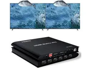 4x2 8K @60HZ HDMI Matrix Switcher, HDMI Matrix 4 in 2 Out 4K 120Hz HDR HDMI Splitter HDMI Scaler 8K 60Hz Sync, HDCP2.3 HDMI2.1 48 Gbps Matrix 4x2 with IR Remote and Power Adapter (US Standard) 4x2 8K @60HZ HDMI Matrix Switcher, HDMI Matrix 4 in 2 Out 4K 120Hz HDR HDMI Splitter HDMI Scaler 8K 60Hz Sync, HDCP2.3 HDMI2.1 48 Gbps Matrix 4x2 with IR Remote and Power Adapter (US Standard)