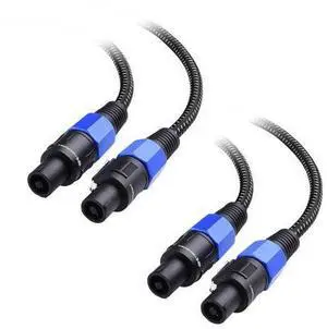 Cable Matters 2-Pack, Premium Braided 12AWG Speaker Cable 6 ft Compatible with Speakon NL4FC Port Cable Matters 2-Pack, Premium Braided 12AWG Speaker Cable 6 ft Compatible with Speakon NL4FC Port