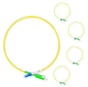 5Pcs 0.5 Meter Fiber Optic Patch Cord SC APC to LC UPC, Simplex Single Mode Fiber Cable Jumper OS2 G652D 9/125m, 1310nm/1550nm LSZH 3.0mm 5Pcs 0.5 Meter Fiber Optic Patch Cord SC APC to LC UPC, Simplex Single Mode Fiber Cable Jumper OS2 G652D 9/125m, 1310nm/1550nm LSZH 3.0mm