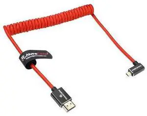 Alvin's Cables Right Angle Micro HDMI to HDMI Cable 8K@60Hz 4K@120Hz, Braided Coiled HDMI 2.1 for Sony A7RIII/A7II/A7M3, Canon R5/M6, Fujifilm X-T4/X-T3, GoPro, Nikon - Red Ultra Durable Alvin's Cables Right Angle Micro HDMI to HDMI Cable 8K@60Hz 4K@120Hz, Braided Coiled HDMI 2.1 for Sony A7RIII/A7II/A7M3, Canon R5/M6, Fujifilm X-T4/X-T3, GoPro, Nikon - Red Ultra Durable