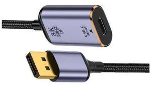 cablecc USB-C Type C Female Source to DP 1.4 Displayport Sink HDTV Cable 8K@60hz 4K@120hz for Tablet Phone Laptop cablecc USB-C Type C Female Source to DP 1.4 Displayport Sink HDTV Cable 8K@60hz 4K@120hz for Tablet Phone Laptop