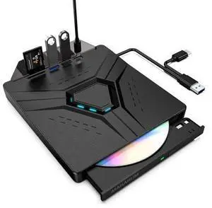 MAHAHUM External CD/DVD Drive for Laptop,8-in-1 Plug & Play USB DVD Drive DVD Player Portable CD Burner External Disk Drive Compatible with Desktop PC Windows 11/10/8 Linux Mac OS Mac MacBook Pro/Air MAHAHUM External CD/DVD Drive for Laptop,8-in-1 Plug & Play USB DVD Drive DVD Player Portable CD Burner External Disk Drive Compatible with Desktop PC Windows 11/10/8 Linux Mac OS Mac MacBook Pro/Air