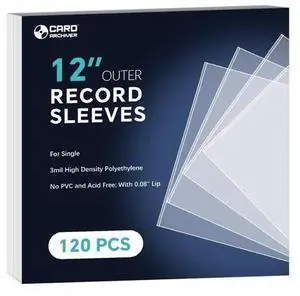 120 Pack Vinyl Record Sleeves Outer, 12.75"x12.75" 3 Mil Thick Protective Album Covers for 12" LPs, Crystal Clear Archival-Quality Outer Sleeves for Single Vinyl Storage 120 Pack Vinyl Record Sleeves Outer, 12.75"x12.75" 3 Mil Thick Protective Album Covers for 12" LPs, Crystal Clear Archival-Quality Outer Sleeves for Single Vinyl Storage
