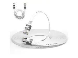 Cat 6a Ethernet Cable 100 Ft,Durable Flat Internet Network LAN Cable with 1.5Ft Short Patch Cord, Slim High Speed Gigabit Computer Wire with RJ45 Connectors, Faster Than Cat6/Cat5e/Cat5 Cable - White Cat 6a Ethernet Cable 100 Ft,Durable Flat Internet Network LAN Cable with 1.5Ft Short Patch Cord, Slim High Speed Gigabit Computer Wire with RJ45 Connectors, Faster Than Cat6/Cat5e/Cat5 Cable - White