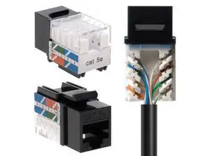 SATMAXIMUM Cat5e Keystone Ethernet Wall Jack Punch Down UTP 45-Degree (Easier Termination Than 90-Degree), RJ45 Slim Profile Speed Termination Black 45° Angled (20 Pack) SATMAXIMUM Cat5e Keystone Ethernet Wall Jack Punch Down UTP 45-Degree (Easier Termination Than 90-Degree), RJ45 Slim Profile Speed Termination Black 45° Angled (20 Pack)