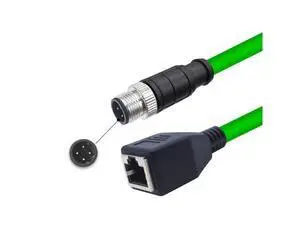 3.28ft M12 4 Pin to RJ45 Industrial Ethernet Cable, M12 4 Pin D Code Male to RJ45 Female Connector Cable High Flex Cat6 Shielded Field Wireable Cable Assembly for Automation Application 1Meter 3.28ft M12 4 Pin to RJ45 Industrial Ethernet Cable, M12 4 Pin D Code Male to RJ45 Female Connector Cable High Flex Cat6 Shielded Field Wireable Cable Assembly for Automation Application 1Meter