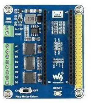 DC Motor Driver Module HAT for Raspberry Pi Pico Series, Driving Up to 4X DC Motors, I2C Controlled, up to 3A Output DC Motor Driver Module HAT for Raspberry Pi Pico Series, Driving Up to 4X DC Motors, I2C Controlled, up to 3A Output