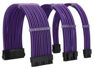 Formulamod Sleeve Extension Power Supply Cable Kit 18AWG ATX 24P+ EPS 8-P+PCI-E8-P with Combs for PSU to Motherboard/GPU (Purple) Formulamod Sleeve Extension Power Supply Cable Kit 18AWG ATX 24P+ EPS 8-P+PCI-E8-P with Combs for PSU to Motherboard/GPU (Purple)