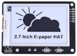 2.7inch E-Ink Display HAT for Raspberry Pi/Raspberry Pi Pico/Jetson Nano/Arduino/STM32 264X176 2.7-Inch E-Paper HAT Two Color Black White SPI Interface 2.7inch E-Ink Display HAT for Raspberry Pi/Raspberry Pi Pico/Jetson Nano/Arduino/STM32 264X176 2.7-Inch E-Paper HAT Two Color Black White SPI Interface