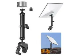 Starlink Mini RV Mount, Aluminum Starlink Mini Clamp Mount with Pipe Adapter, 1/4"-20 & 3/8"-16 Thread & Adjustable Bracket Fits 2025 Starlink Mini X, for RV, Boat, Camper, Roof Rack, Balcony (Gray) Starlink Mini RV Mount, Aluminum Starlink Mini Clamp Mount with Pipe Adapter, 1/4"-20 & 3/8"-16 Thread & Adjustable Bracket Fits 2025 Starlink Mini X, for RV, Boat, Camper, Roof Rack, Balcony (Gray)