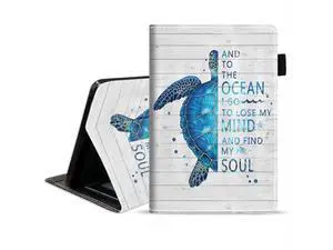 BXIKEOPIU Case for Kindle Fire HD 10/Fire HD 10 Plus Tablet (11th Gen, 2021 Released) - Funny Words with Blue Sea Turtle on Rustic Wooden Board Design Slim PU Leather Cover with Auto Sleep Wake BXIKEOPIU Case for Kindle Fire HD 10/Fire HD 10 Plus Tablet (11th Gen, 2021 Released) - Funny Words with Blue Sea Turtle on Rustic Wooden Board Design Slim PU Leather Cover with Auto Sleep Wake