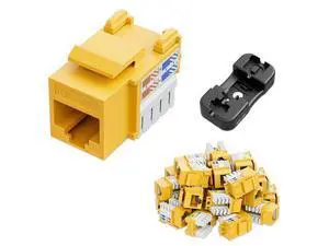 iwillink 10Gbps Cat6 Keystone Jack, RJ45 Keystone Jack 25-Pack and Keystone Punch-Down Stand, UTP Modular Ethernet Jack Insert 90-Degree, Punch Down Keystone Adapter, Yellow iwillink 10Gbps Cat6 Keystone Jack, RJ45 Keystone Jack 25-Pack and Keystone Punch-Down Stand, UTP Modular Ethernet Jack Insert 90-Degree, Punch Down Keystone Adapter, Yellow