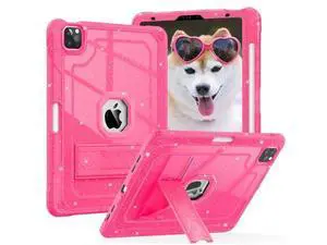 ZoneFoker for iPad Pro 12.9 Case 6th/5th/4th/3rd Generation 2022/2021/2020/2018, 12.9 Inch iPad Pro Case Cover with Pencil Holder, Hot Pink Glitter ZoneFoker for iPad Pro 12.9 Case 6th/5th/4th/3rd Generation 2022/2021/2020/2018, 12.9 Inch iPad Pro Case Cover with Pencil Holder, Hot Pink Glitter