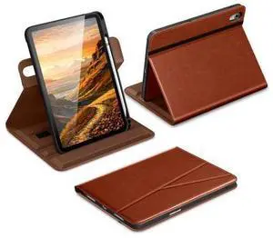 DTTO for iPad A16 Case, iPad 11th / 10th Generation Case (2025/2022), 360 Degree Rotating Premium Leather Folio Stand Cover with Pencil Holder, Brown DTTO for iPad A16 Case, iPad 11th / 10th Generation Case (2025/2022), 360 Degree Rotating Premium Leather Folio Stand Cover with Pencil Holder, Brown