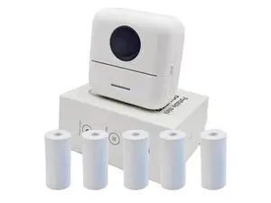 Zplumestarxx Mini Portable Printer Inkless Sticker with 5 Rolls Paper Bluetooth Mini Smart Pocket Portable Receipt Printer Inkless Thermal Printer for iOS&Android White Zplumestarxx Mini Portable Printer Inkless Sticker with 5 Rolls Paper Bluetooth Mini Smart Pocket Portable Receipt Printer Inkless Thermal Printer for iOS&Android White