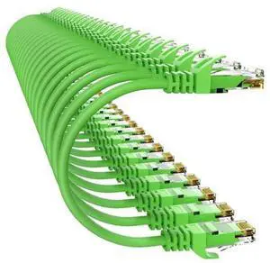 Cat 6 Ethernet Cable 1FT (24Pack), Cat6 Ethernet Patch Cable 10Gbps, High-Speed UTP Cat6 Network Cable Pure Copper, Cat 6 Cable for Home and Office Network, Green Cat 6 Ethernet Cable 1FT (24Pack), Cat6 Ethernet Patch Cable 10Gbps, High-Speed UTP Cat6 Network Cable Pure Copper, Cat 6 Cable for Home and Office Network, Green