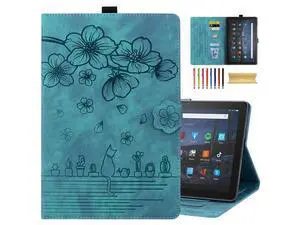 Dteck Case for All-New Kindle Fire HD 10 & 10 Plus Tablet (13th/11th Generation, 2023/2021 Release) 10.1", Premium PU Leather Embossed Flower Folio Stand Case Cover with Pencil Holder, Green Dteck Case for All-New Kindle Fire HD 10 & 10 Plus Tablet (13th/11th Generation, 2023/2021 Release) 10.1", Premium PU Leather Embossed Flower Folio Stand Case Cover with Pencil Holder, Green