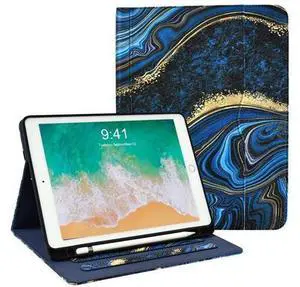 Zonefoker for iPad 6th 5th Generation Cases 2018/2017, iPad Air 2 Case 2014, iPad Air 2013, iPad Pro 9.7 inch Case 2016 with Pencil Holder, Leather Folio Cover for Kids, Women, Men, Marble Ocean Blue Zonefoker for iPad 6th 5th Generation Cases 2018/2017, iPad Air 2 Case 2014, iPad Air 2013, iPad Pro 9.7 inch Case 2016 with Pencil Holder, Leather Folio Cover for Kids, Women, Men, Marble Ocean Blue