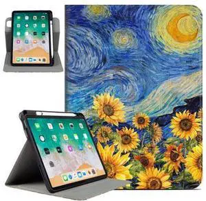 Rotating Case for iPad (A16) 11th Generation, iPad 10th Generation Case with Pencil Holder 360 Swivel ipad a16 10th/11th case Multi-Angle View Adjustable Stand Auto Wake Sleep, Starry Night Sunflowers Rotating Case for iPad (A16) 11th Generation, iPad 10th Generation Case with Pencil Holder 360 Swivel ipad a16 10th/11th case Multi-Angle View Adjustable Stand Auto Wake Sleep, Starry Night Sunflowers