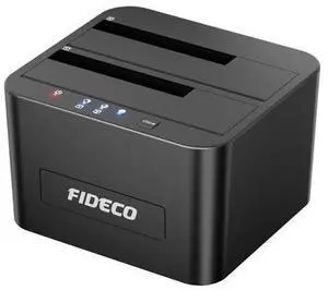 FIDECO External Hard Drive Docking Station, Hard Drive Dock for 2.5 and 3.5 inch SATA HDD SSD, HDD Docking Station with Dual Bay, USB 3.0 Hard Drive Reader, Support Offline Clone and UASP FIDECO External Hard Drive Docking Station, Hard Drive Dock for 2.5 and 3.5 inch SATA HDD SSD, HDD Docking Station with Dual Bay, USB 3.0 Hard Drive Reader, Support Offline Clone and UASP