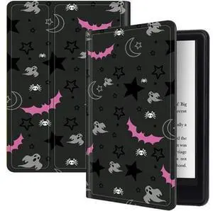 for All-New Kindle Paperwhite 12th Gen 2024 (7") & Kindle Colorsoft Signature Edition 7" Case with Gothic Skull Moon Stars Bat, Folding Multi-Viewing Angles Stand Cover with Auto Sleep & Wake for All-New Kindle Paperwhite 12th Gen 2024 (7") & Kindle Colorsoft Signature Edition 7" Case with Gothic Skull Moon Stars Bat, Folding Multi-Viewing Angles Stand Cover with Auto Sleep & Wake