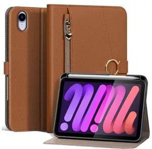 XFYKJIN Leather Case for iPad mini 7/6th (2024/2021) with Pocket, Buckle & Pencil Holder, Auto Wake/Sleep, Shockproof Adjustable Stand,Brown XFYKJIN Leather Case for iPad mini 7/6th (2024/2021) with Pocket, Buckle & Pencil Holder, Auto Wake/Sleep, Shockproof Adjustable Stand,Brown
