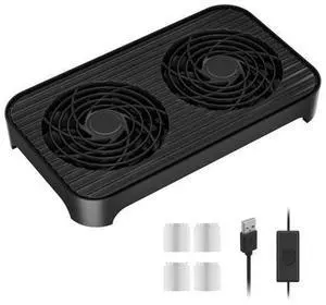 GSCOLER X4 Quiet USB Cooling Fan, High Speed Dual 140mm USB PC Fan with One-Touch Switch, Stackable Design for Router, Laptop, Receiver, Amplifier, DVR, PlayStation, Xbox, Computer Cabinet Cooling GSCOLER X4 Quiet USB Cooling Fan, High Speed Dual 140mm USB PC Fan with One-Touch Switch, Stackable Design for Router, Laptop, Receiver, Amplifier, DVR, PlayStation, Xbox, Computer Cabinet Cooling
