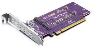 PCIe 3.0 to NVMe (4) M.2 Adapter for M.2 (M Key) SSD, PCIe X16, Requires Motherboard BIOS Support for Bifurcation PCIe 3.0 to NVMe (4) M.2 Adapter for M.2 (M Key) SSD, PCIe X16, Requires Motherboard BIOS Support for Bifurcation
