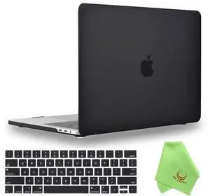 UESWILL Case Compatible with MacBook Pro 15 inch 2019 2018 2017 2016 with Touch Bar Model A1990 A1707, Hard Shell Case with Black Keyboard Cover, Black UESWILL Case Compatible with MacBook Pro 15 inch 2019 2018 2017 2016 with Touch Bar Model A1990 A1707, Hard Shell Case with Black Keyboard Cover, Black