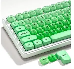 PBT Keycaps, XVX Green Apple Jelly HOA Profile, 132-Key Cute Custom Keycaps (for Mechanical Keyboards with Cherry/Gateron MX Switches)-Apple Green PBT Keycaps, XVX Green Apple Jelly HOA Profile, 132-Key Cute Custom Keycaps (for Mechanical Keyboards with Cherry/Gateron MX Switches)-Apple Green