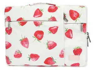 SANFAN 360 Protective Laptop Sleeve Case Bag with 3 Pockets,Handle and Luggage Strap for MacBook Air 13 inch,13.3 inch HP Dell Lenovo Notebook (Strawberry) SANFAN 360 Protective Laptop Sleeve Case Bag with 3 Pockets,Handle and Luggage Strap for MacBook Air 13 inch,13.3 inch HP Dell Lenovo Notebook (Strawberry)