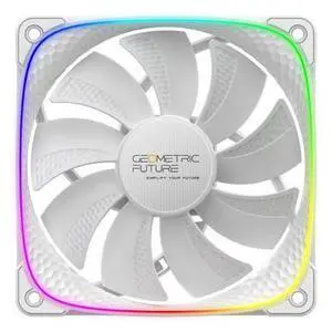 Geometric Future Squama 2503R Reverse Blade RGB PWM Fan-120mm-1 Pack-Performance & Silent Balance-Dual Lighting Loop-Motherboard SYNC with 5V 3pin - 4pin PWM-White(GEO-S2503RW-1) Geometric Future Squama 2503R Reverse Blade RGB PWM Fan-120mm-1 Pack-Performance & Silent Balance-Dual Lighting Loop-Motherboard SYNC with 5V 3pin - 4pin PWM-White(GEO-S2503RW-1)