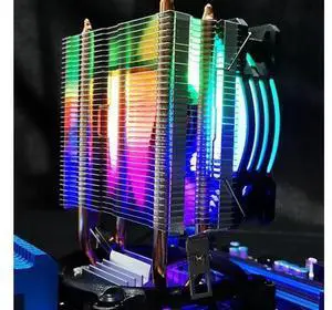RGB CPU Air Cooler, 2 Heat Pipes CPU Cooler with 90mm Fan, 48cfm 1800PRM, for LGA115X/1366/775/1200/2011, for AM4/AM3 Plus, AM3/FM2 Plus, FM1 RGB CPU Air Cooler, 2 Heat Pipes CPU Cooler with 90mm Fan, 48cfm 1800PRM, for LGA115X/1366/775/1200/2011, for AM4/AM3 Plus, AM3/FM2 Plus, FM1