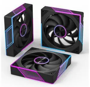 120mm ARGB Computer Case Fan, 4 Pin PWM, Silent Computer Cooling Fan with Infinity Mirror 1800RPM 3 Pack, Black 120mm ARGB Computer Case Fan, 4 Pin PWM, Silent Computer Cooling Fan with Infinity Mirror 1800RPM 3 Pack, Black