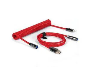 ZIYOU LANG C05 Custom Coiled USB C Cable with Metallic Sequin Double Weave Nylon Braided Cord Detachable CNC Metal Aviator Spiral Line for Charging Smartphone Connecting RK Keyboard PS4 Switch(Red) ZIYOU LANG C05 Custom Coiled USB C Cable with Metallic Sequin Double Weave Nylon Braided Cord Detachable CNC Metal Aviator Spiral Line for Charging Smartphone Connecting RK Keyboard PS4 Switch(Red)