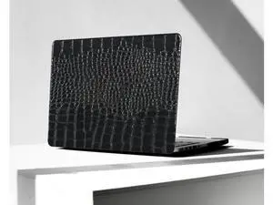 KEROM Compatible with Crocodile MacBook Air 13 inch Case 2021 2020 2019 2018 M1 A2337 A2179 A1932, Textured Elegant Luxury Aligator Skin Snakeskin PU Leather Hard Shell & Keyboard Cover, Shiny Black KEROM Compatible with Crocodile MacBook Air 13 inch Case 2021 2020 2019 2018 M1 A2337 A2179 A1932, Textured Elegant Luxury Aligator Skin Snakeskin PU Leather Hard Shell & Keyboard Cover, Shiny Black
