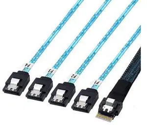 chenyang CY Slim Line SAS 4.0 SFF-8654 4i 38 Pin Host to 4 SATA 7 Pin Target Hard Disk Fanout Raid Cable 50cm chenyang CY Slim Line SAS 4.0 SFF-8654 4i 38 Pin Host to 4 SATA 7 Pin Target Hard Disk Fanout Raid Cable 50cm