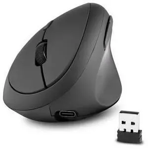 Perixx PERIMICE-719R Wireless 2.4G Rechargeable Ergonomic Mouse - Duo Wired and Wireless Charging Feature - Black Perixx PERIMICE-719R Wireless 2.4G Rechargeable Ergonomic Mouse - Duo Wired and Wireless Charging Feature - Black