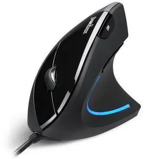 Perixx PERIMICE-513 Wired Ergonomic Vertical Mouse - 6 Buttons with 1000/1600/3200/6400 DPI - Right-Handed Design - Wired USB 5.9ft Cable - Black Perixx PERIMICE-513 Wired Ergonomic Vertical Mouse - 6 Buttons with 1000/1600/3200/6400 DPI - Right-Handed Design - Wired USB 5.9ft Cable - Black
