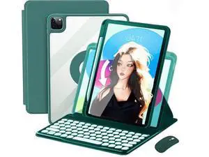 Vertical Keyboard Case for iPad 11 inch 2025(A16) with Mouse, Aslo for iPad 10 2022 with Pencil Holder, Magnetic Rotating Clear Case (Magnetic-Teal) Vertical Keyboard Case for iPad 11 inch 2025(A16) with Mouse, Aslo for iPad 10 2022 with Pencil Holder, Magnetic Rotating Clear Case (Magnetic-Teal)